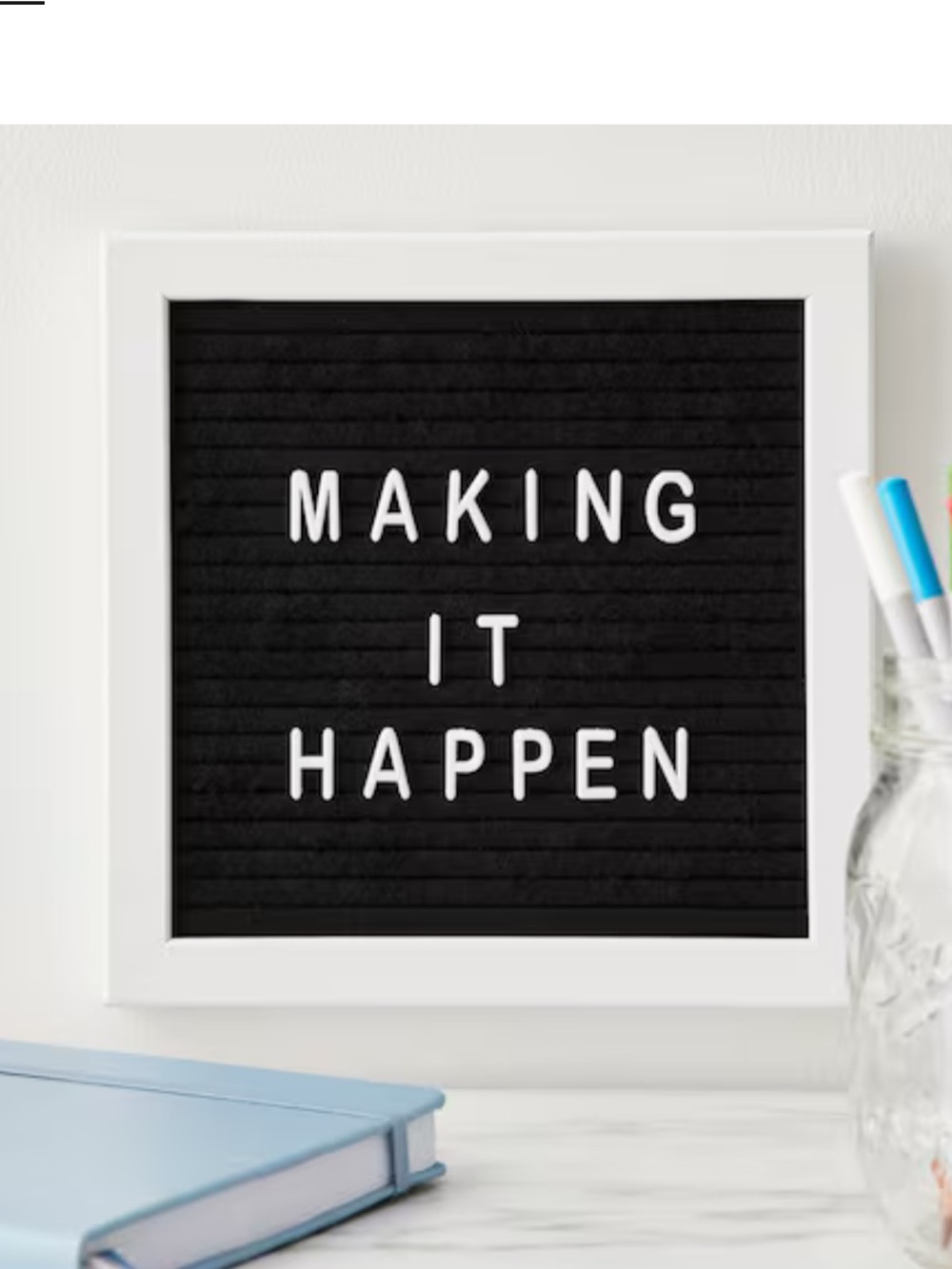 Michael’s felt Black Letter Board with White Frame Blank Changeable Sign